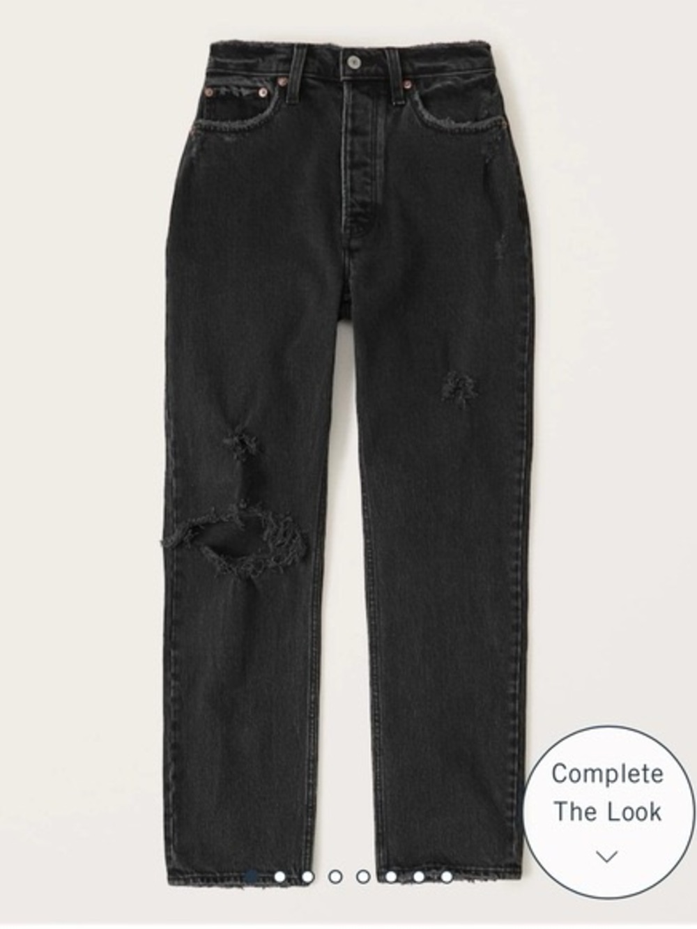 Abercrombie and Fitch Black Dad Jeans distressed